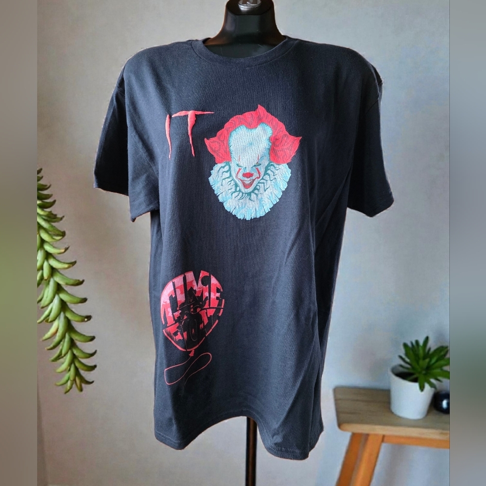 🆕️ Stephen King's IT Pennywise the Clown Double-Sided Graphic Unisex T-shirt